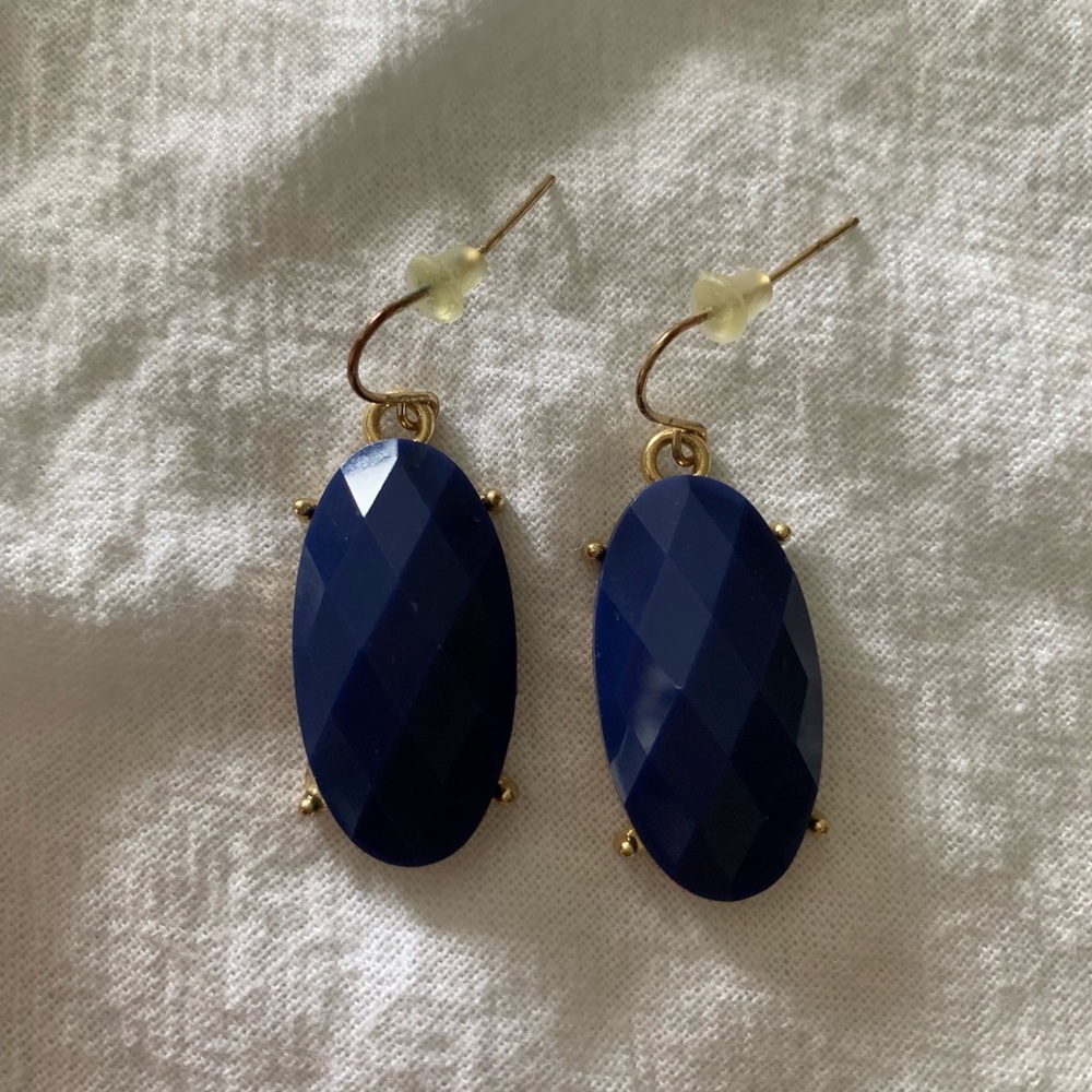 💙Navy blue oval shaped earrings💙